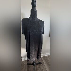 Chico's Black Short-Sleeve Women’s Tunic Top.

#107